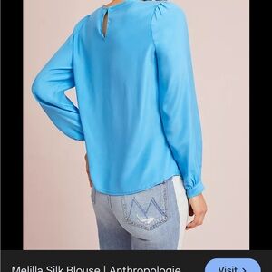 Anthropologie Dolan Vibrant Blue Blouse - 100 % Silk